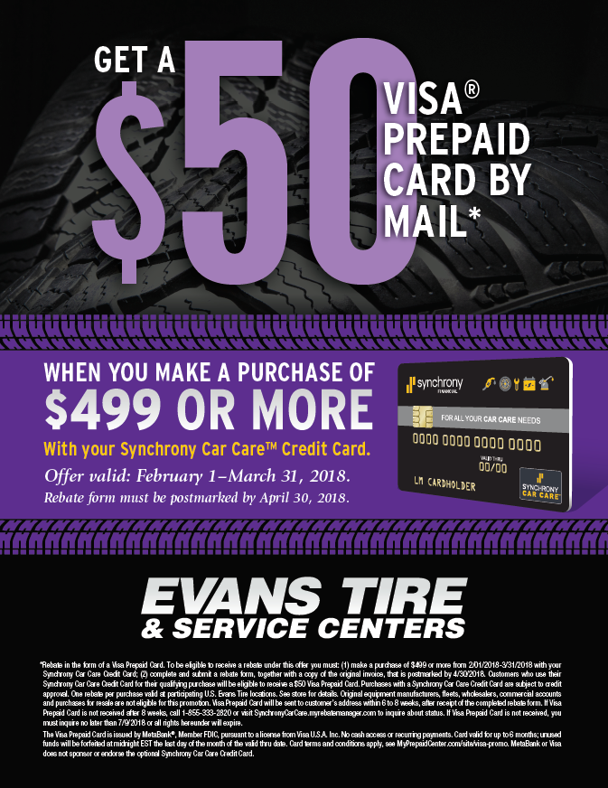 Rebates Evans Tire Service Centers