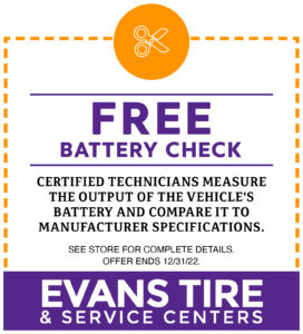 Free vehicle battery check coupon