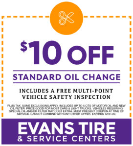 Standard oil change coupon $10 off