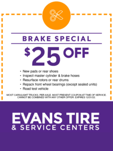 $25 off brake service per axle