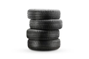 stack of four car tires
